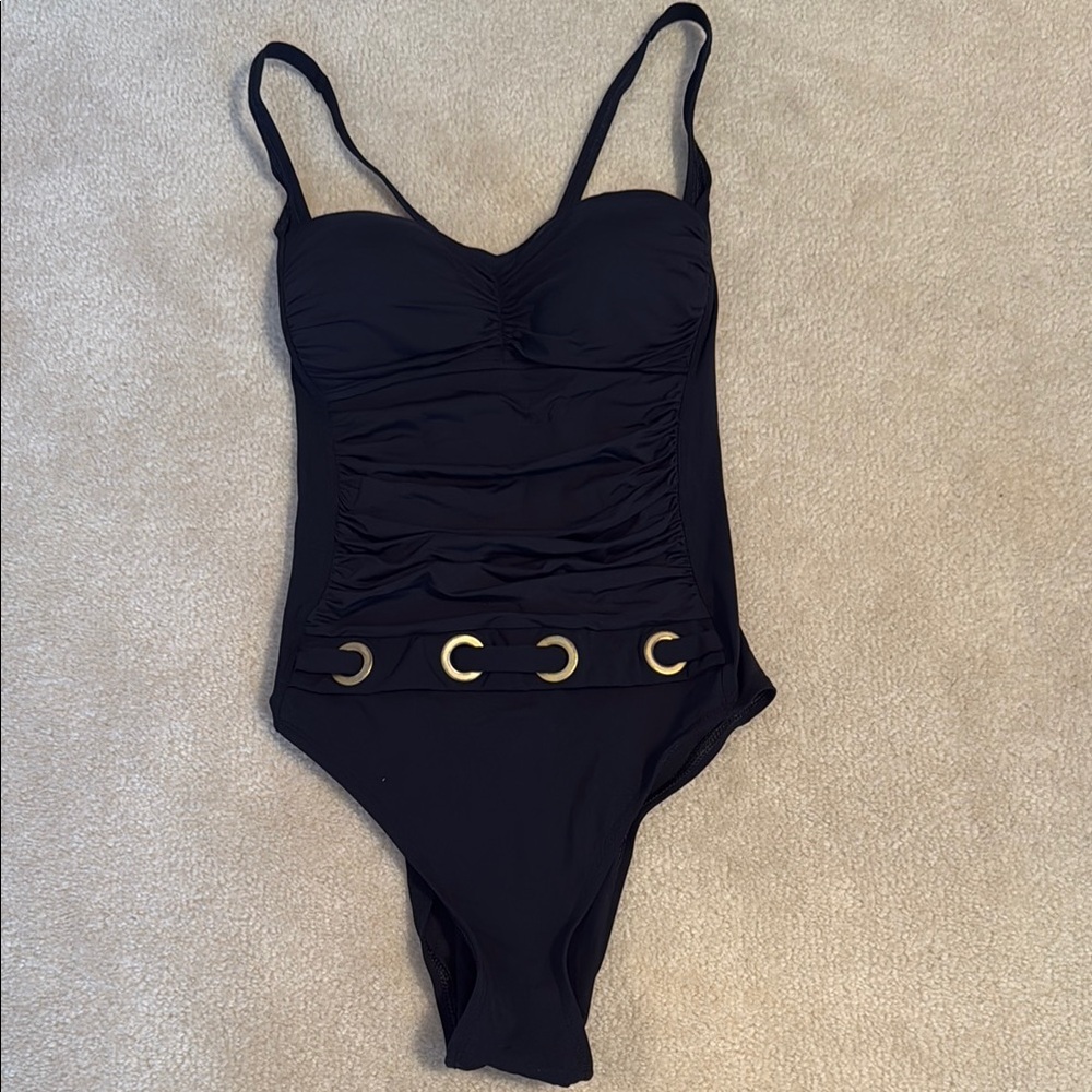 Bleu Rod Beattie Ring Detail One Piece Swimsuit Black